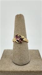 Synthetic Pink Tourmaline Lady's Stone & Diamond Ring 2 Diamonds .10 Carat T.W.